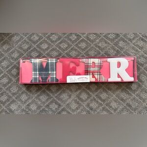 NWT Sleigh Hill Trading co MERRY Banner Christmas Plaid Holiday Decor 6ft